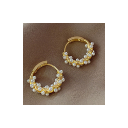 Aretes Aro Perlas  1Z2