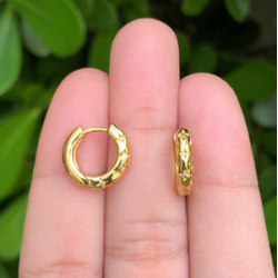 Aretes Arracada Estrella Chapa Dorada Az401