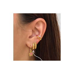 Aretes Arracada Estrella Chapa Dorada Az401