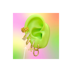 Aretes Arracada Doble Chapa de Oro Az173