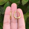 Aretes Arracada Dorada Chapa de Oro   Az95