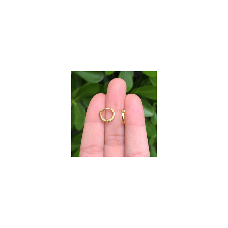 Aretes Arracada Dorada Chapa de Oro Az269