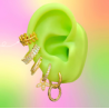 Aretes Arracada Laurel Chapa de Oro Az246