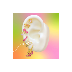 Aretes Arracada Mariposa Chapa de Oro Az214