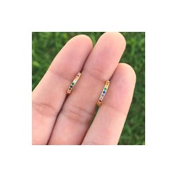 Aretes Arracada RainBow Chapa de Oro  Az4