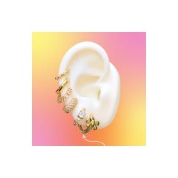 Aretes Arracada Lazo Chapa de Oro Az161