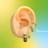 Aretes Arracada Verde Chapa de Oro Az77