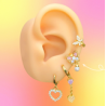 Aretes Arracada Mariposa Chapa de Oro Az188