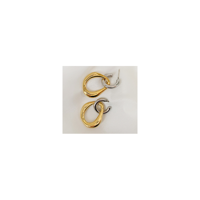 Aretes Arracada y Aro Oro-Plata  2y3