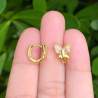 Aretes Arracada Mariposa Chapa de Oro Az214