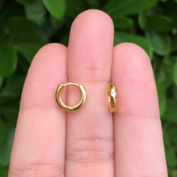 Aretes Arracada Zirconia Blanca Chapa de Oro Az146