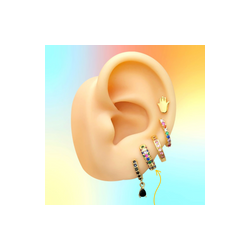 Aretes Arracada Multicolor Chapa de Oro Az129