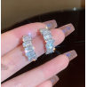 Aretes Arracada Plateada Cristales  4E42