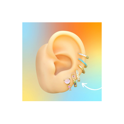 Aretes Arracada Zirconia Chapa de Oro Az158