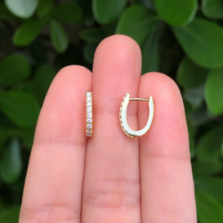 Aretes Arracada Zirconia Chapa de Oro Az369