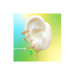 Aretes Arracada Zirconia Chapa de Oro Az98