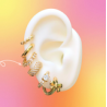 Aretes Arracada Zirconias Blancas Chapa de Oro Az144