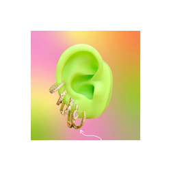 Aretes Arracada Zirconias Chapa de Oro Az151