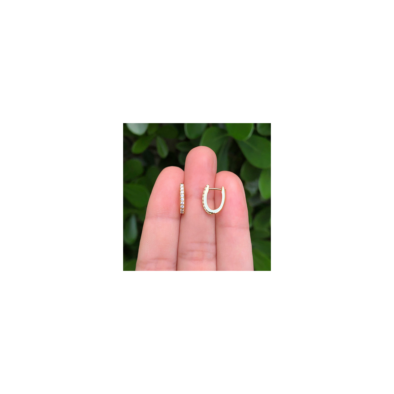 Aretes Arracada Zirconia Chapa de Oro Az369