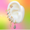 Aretes Arracada Zirconia Chapa de Oro Az369