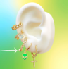 Aretes Arracada Zirconia Chapa de Oro Az98
