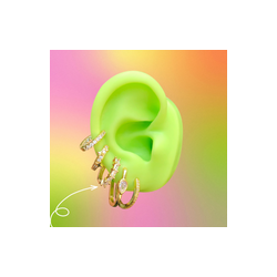 Aretes Arracada Zirconias Chapa de Oro Az155