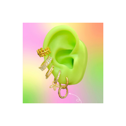 Aretes Arracada Zirconias Chapa de Oro Az248