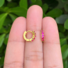 Aretes Arracada Zirconias Rosas Chapa de Oro Az165