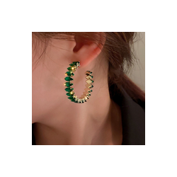 Aretes Arracadas Cristal Verde  1D3