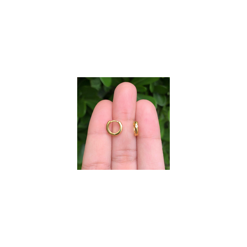 Aretes Arracada Zirconia Blanca Chapa de Oro Az146