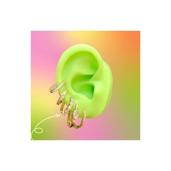 Aretes Arracada Zirconia Blanca Chapa de Oro Az177