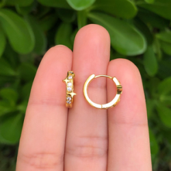 Aretes Arracadas Estrellas Chapa de Oro Az68