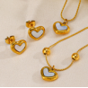 Aretes Blanco Corazon   Acero Inoxidable  1M2