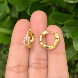 Aretes Cadena Chapa de Oro  Az134