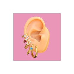 Aretes Cadena Chapa de Oro  Az134