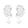 Aretes Caracol Plateado de Perla  1M7