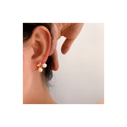 Aretes Cereza con Perlitas 2W6