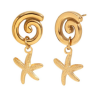 Aretes Caracol Estrella de Mar Acero Inox  R13