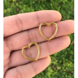 Aretes Chapa de Oro 14K Corazón  C636